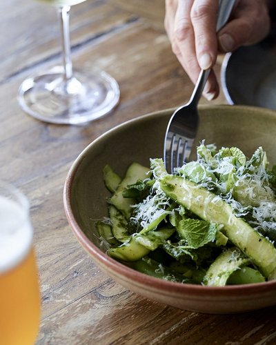 Big Poppa’s Zucchini and Sugar Snap Salad With Macadamia Pesto