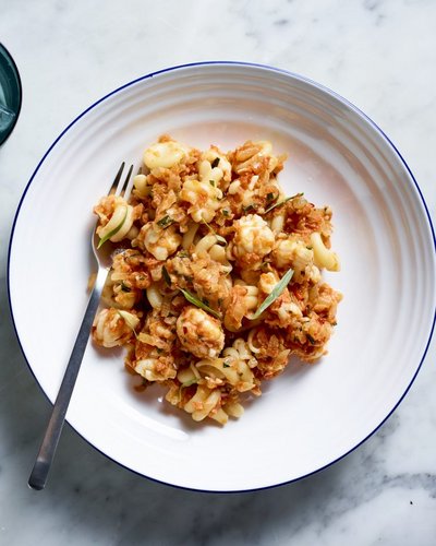 Andrew McConnell’s Elegant Trottole Pasta with Prawn, Tomato and Tarra